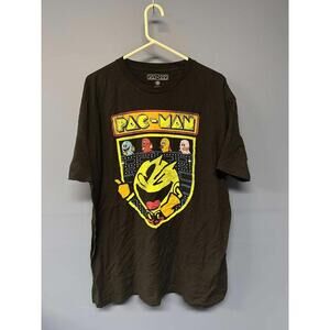 Pac-Man Graphic T-Shirt Black XXL Bandai Namco Short Sleeve 100% Cotton
